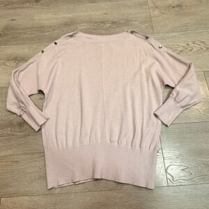 Gap Combed Cotton Boat Crew Neck Button Shoulder Sweater Medium M